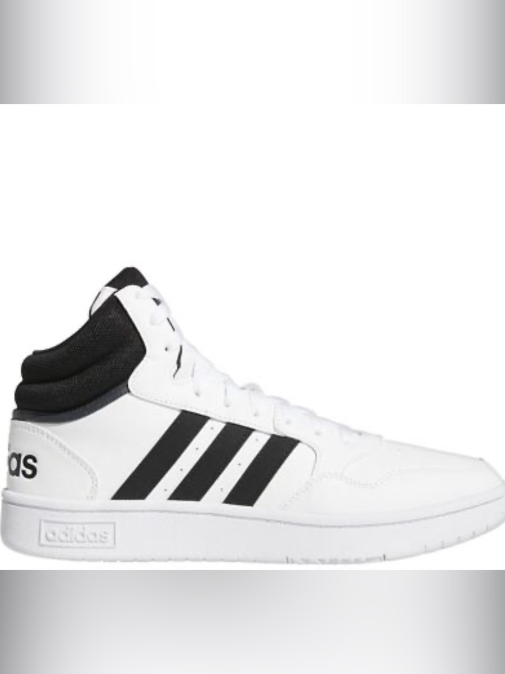adidas White and Black Mid-Top Sneakers